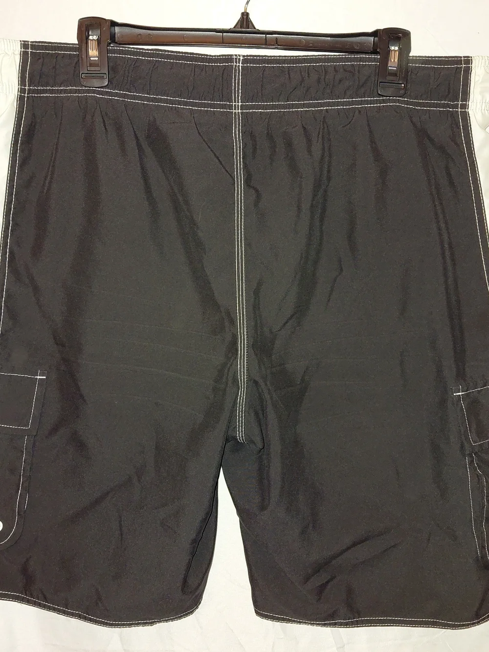 Hang Ten Black and White Men’s Swim Board Shorts #2192
